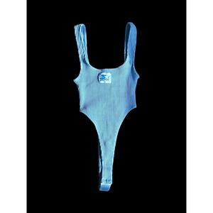 Starter And Zara Collab Women One Piece Leotard Sleepwear Small Powder Blue Y2K